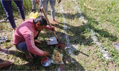 भूमि पूजन कर रखी गई बजरंग व्यायामशाला की नींव