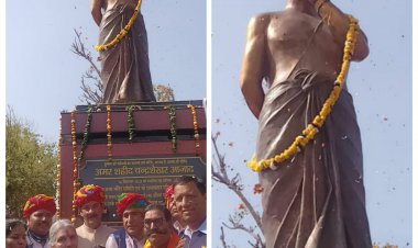 आजादी के महानायक क्रांतिकारी वीर शहीद चंद्रशेखरआजाद की मूर्ति का अलवर मे  हुआ अनावरण