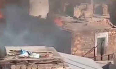 गांव दहगांवा में चार घरों में अचानक लगी आग, मची भगदड़