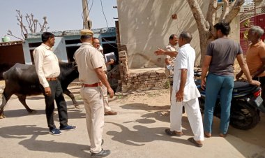 सैनिक की पत्नी पर हुए जानलेवा हमले के मामले में मेनावास शेरपुर पहुंचे एसपी-डीएसपी