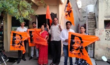 भीलवाड़ा में कल केसरिया वाहन रैली को लेकर उत्साह: घर-घर लहराने लगे भगवा ध्वज