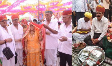 बहन को नोटों से बनी चुनरी ओढ़ाई: थाली में 51लाख कैश व 25 तोला सोना लेकर मायरा भरने पहुंचे मामा