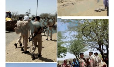 तीन थानों की पुलिस व प्रशासनिक लवाजमें की मौजूदगी में चरागाह की 80 बीघा भूमि करवाई अतिक्रमण मुक्त