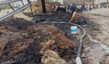 शेरपुरबास मे शार्ट सर्किट के चलते तूड़े में लगी आग, जलने से एक भैस की हुई मौत