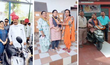 जिले में प्रथम स्थान प्राप्त करने वाली छात्रा मनवीन कौर को स्कूटी और एक लाख रु का मिला पुरुष्कार