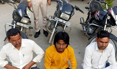 डीग पुलिस ने मालीपुरा मोड से 3 लोगों को फर्जी नंबर प्लेट लगा कर चोरी की बाइक चलाते किया गिरफ्तार