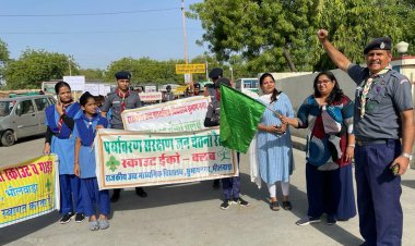 स्काउट गाइड ने निकाली पर्यावरण संरक्षण जनचेतना रैली
