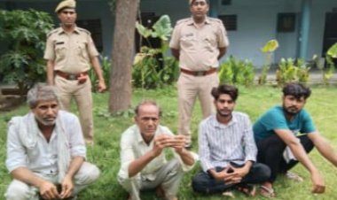 अवैध निर्माण करते हुए ब्लॉक कोंग्रेस अध्यक्ष सहित भू-माफिया गिरफ्तार