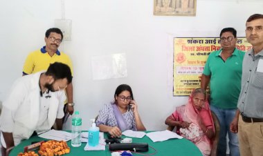 नेत्र चिकित्सा शिविर में 82 मरीजों की जांच कर 32 का ऑपरेशन के लिए किया चयन