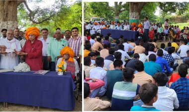 विद्यालय में कक्षा कक्ष निर्माण के लिए भामाशाह मोहनलाल राजोरिया ने दिया 3.5 लाख रुपए का चेक