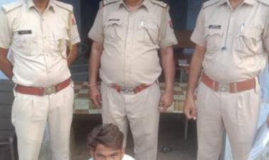 डीग में जल महलों के सामने से बाइक चुराते युवक को लोगों ने पकडा, किया पुलिस के हवाले