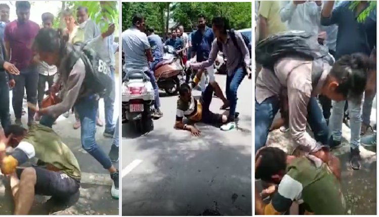 मनचले ने कॉलेज छात्रा को छेड़ा तो बीच सड़क पर की जूते से पिटाई: माफी मांगने तक पीटती रही बहादुर लड़की