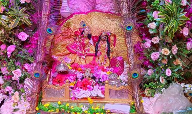 ग्राम जूसरी के राधा माधव मन्दिर में झूलोत्सव के तहत निकली प्रभात फेरी