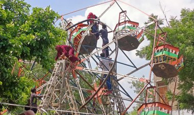 गोविंदगढ़ में ताजिए के अवसर पर लगा झूला टूटा: महिला पुरुषों ने कूद कर बचाई अपनी जान, बड़ा हादसा टला