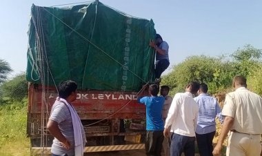 बानसूर पुलिस की गौतस्करी के खिलाफ कार्रवाई:  25 गायों से भरा ट्रक पकड़ा, दम घुटने से 10 गायों की मौत