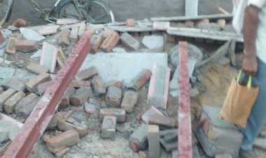 निर्माणाधीन मकान का छज्जा टूटने से राजमिस्त्री की मौत: दो गंभीररूप से घायल, भरतपुर रैफर