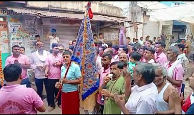 गणेश मंदिर चौक से प्रथम बार खाटू श्याम के लिए डाक श्याम निशान पैदल दौड़ दल हुआ रवाना