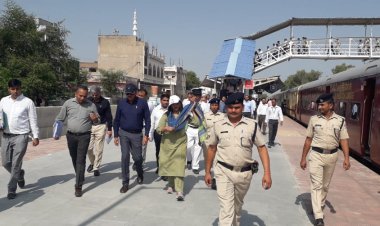 रेल्वे के जनरल मैनेजर ने किया मकराना स्टेशन का औचक निरीक्षण: दिए आवश्यक दिशा निर्देश