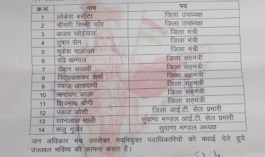 जन अधिकार मंच भीलवाड़ा का कार्यकारिणी विस्तार: आडवाणी को बनाया जिला सहमंत्री