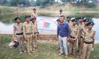 एनसीसी कैडेट्स ने जलाशय के किनारे साफ सफाई कर स्वच्छ रखने का दिया संदेश