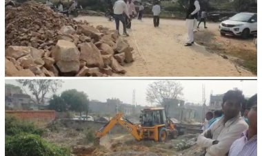 रामगढ-खेड़ी रोड पर बिना नोटिस के अतिक्रमण हटाने पर अतिक्रमणकारियों ने जताया विरोध: प्रशासन हुआ रफूचक्कर