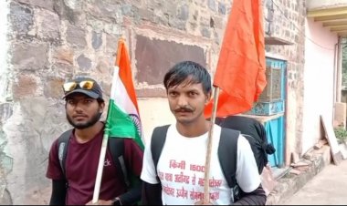 देश की एकता और अखंडता के लिए 1600 किमी की पदयात्रा पर निकले पदयात्री पहुंचे बयाना