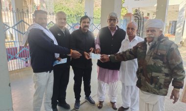 जाट धर्मशाला लोहार्गल को एक लाख इक्कावन हजार रुपए की आर्थिक सहायता