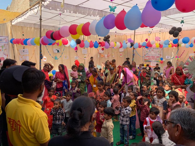 खुशी परियोजना द्वारा सुवाणा मे आयोजित बाल मेले मे आंगनबाड़ी के बच्चों ने मचाई धूम
