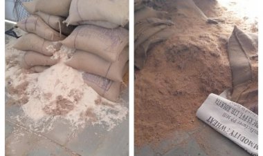 औचक निरीक्षण करने पहूँचे गोविंदगढ़ सीबीईओ: फर्श पर बिखरा मिला मिड-डे-मील गेंहू-चावल