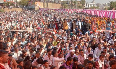 जनआक्रोश महासभा थानागाजी व राजगढ मे उमड़ी लोगों की भारी भीड़