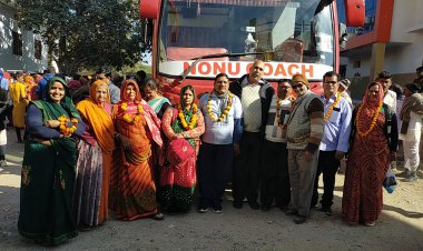 बागोर के बाद अब कारोई से तीन धाम यात्रा पर निकला 90 यात्रियों का जत्था