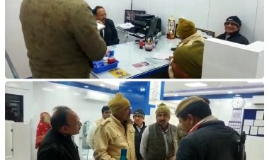 वैर के पीएनबी बैंक में हुई लूट के बाद बयाना में पुलिस ने बढाई सतर्कता: बैंको का निरीक्षण कर दिए निर्देश