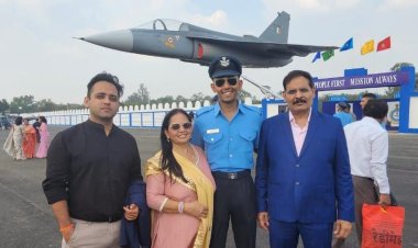 ग्राम मानखेडा निवासी अर्जुन शर्मा एयर फोर्स में बने फ्लाइंग ऑफिसर पहली बार घर पहुंचने पर किया स्वागत सम्मान