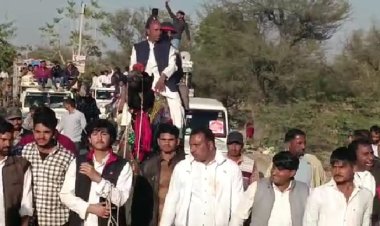 किसान सम्मेलन को ऐतिहासिक बनाने के लिए मंत्री गुढा ने निकाली ऊंट गाडी यात्रा