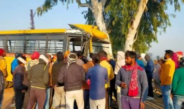 कलेक्टर के आदेशों की अवहेलना कर संचालित हो रहे निजी स्कूल: डंपर से भिड़ी स्कूल बस, 25 बच्चे घायल, सिर फूटे कई  फ्रैक्चर