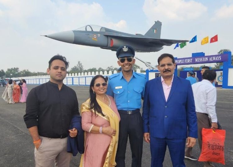 ग्राम मानखेडा निवासी अर्जुन शर्मा एयर फोर्स में बने फ्लाइंग ऑफिसर पहली बार घर पहुंचने पर किया स्वागत सम्मान