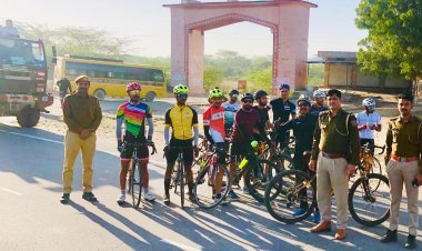 हिन्द आयन द्वारा निकाली जा रही साईकिल रैली का भीलवाड़ा में किया भव्य स्वागत