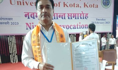 विजय कुमार शर्मा को कोटा विश्वविद्यालय द्वारा मिली पीएचडी की उपाधि