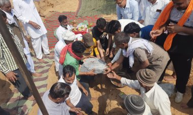 उदयपुरवाटी विधानसभा क्षेत्र के इंद्रपुरा में गौशाला की चारदीवारी का हुआ भूमि पूजन शिलान्यास