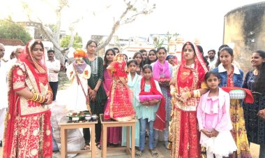 बाघोली में गाजे-बाजे के साथ ईसर गणगौर की सवारी निकाली: गणगौर मेले में ऊंट घोड़ी दौड़ प्रतियोगिता