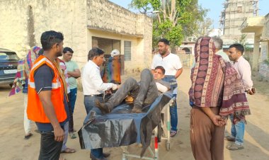 दिल्ली -मुम्बई एक्सप्रेस हाईवे पर कार ने ट्रक को पीछे से मारी टक्कर :घायल अलवर रैफर