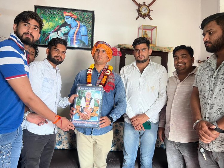 भारतीय जनता पार्टी युवा मोर्चा जिलाध्यक्ष  भरतपुर का वैर में हुआ जोरदार स्वागत