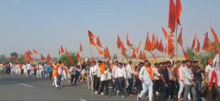 रामगढ क्षेत्र में हिन्दू नववर्ष धूमधाम से मनाया:निकाली विशाल भगवा रैली