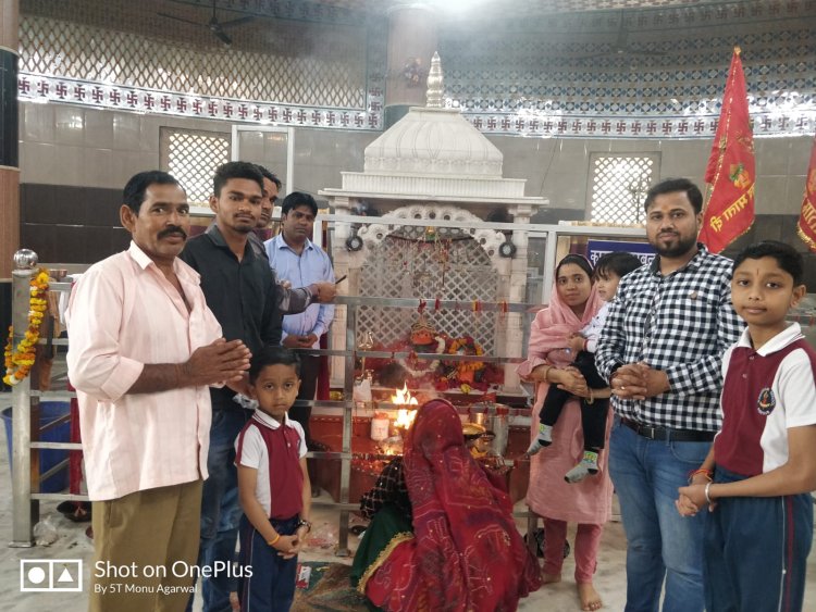 बानसूर के कालका माता मंदिर पर भक्तों ने की पूजा अर्चना