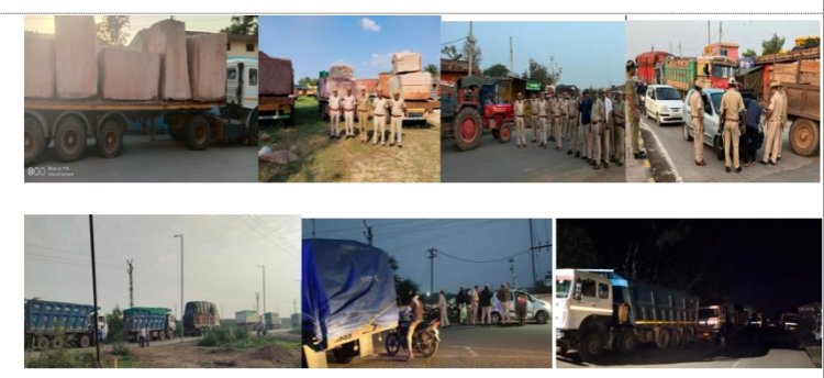 भरतपुर पुलिस की अवैध खनन के विरूद्ध बड़ी कार्यवाही:84 वाहन जब्त,3,28,700 रु. जुर्माना