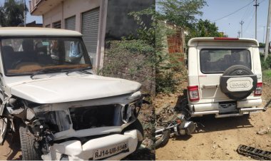 गुरलाँ में रोड़ किनारे पर खड़े परिवार को बोलेरो को लिया चपेट में पिता व पुत्र की मौत  पत्नी  घायल