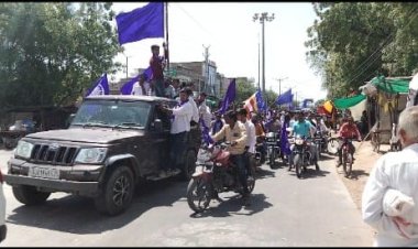 अंबेडकर जयंती पर  तखतगढ़ शहर में निकाली गई शोभायात्रा जगह- जगह आयोजित किए गए कार्यक्रम