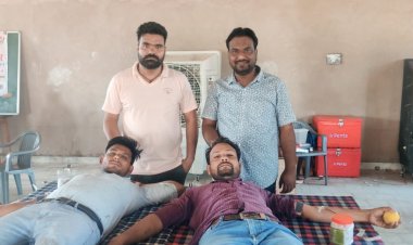 महावीर प्रसाद शर्मा की पुण्यतिथि पर किया रक्तदान