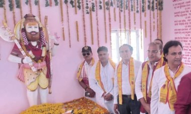 पावटा ग्राम में भगवान परशुराम की मूर्ति  की प्राण प्रतिष्ठा कार्यक्रम का हुआ आयोजन