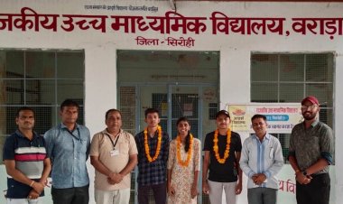 वराडा विद्यालय का 12 वी बोर्ड का परिणाम शत प्रतिशत रहा,माल्यार्पण कर विधार्थियों का किया अभिनन्दन